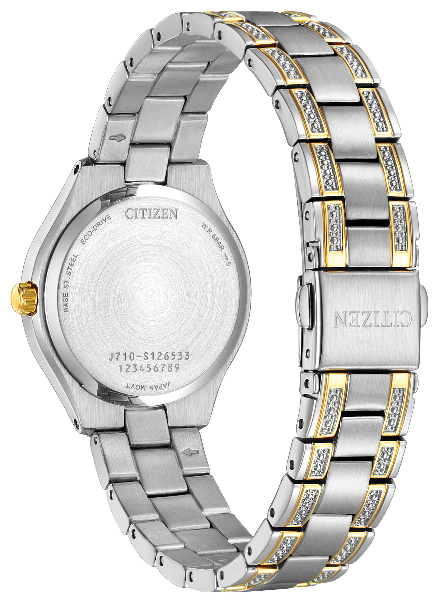 Silhouette Crystal Navy Dial Stainless Steel Bracelet FE1234-50L | CITIZEN